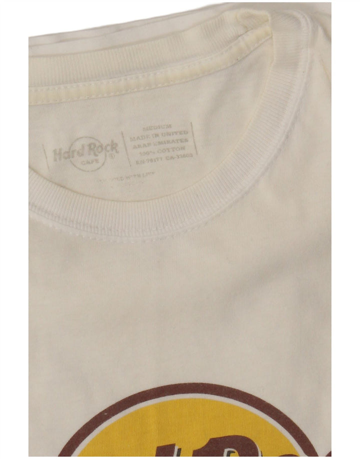 T-shirt grafica da uomo Hard Rock Cafe Parigi, cotone bianco medio
