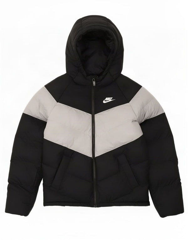 Giacca imbottita con cappuccio Nike da ragazzo 12-13 anni Large Black Colourblock