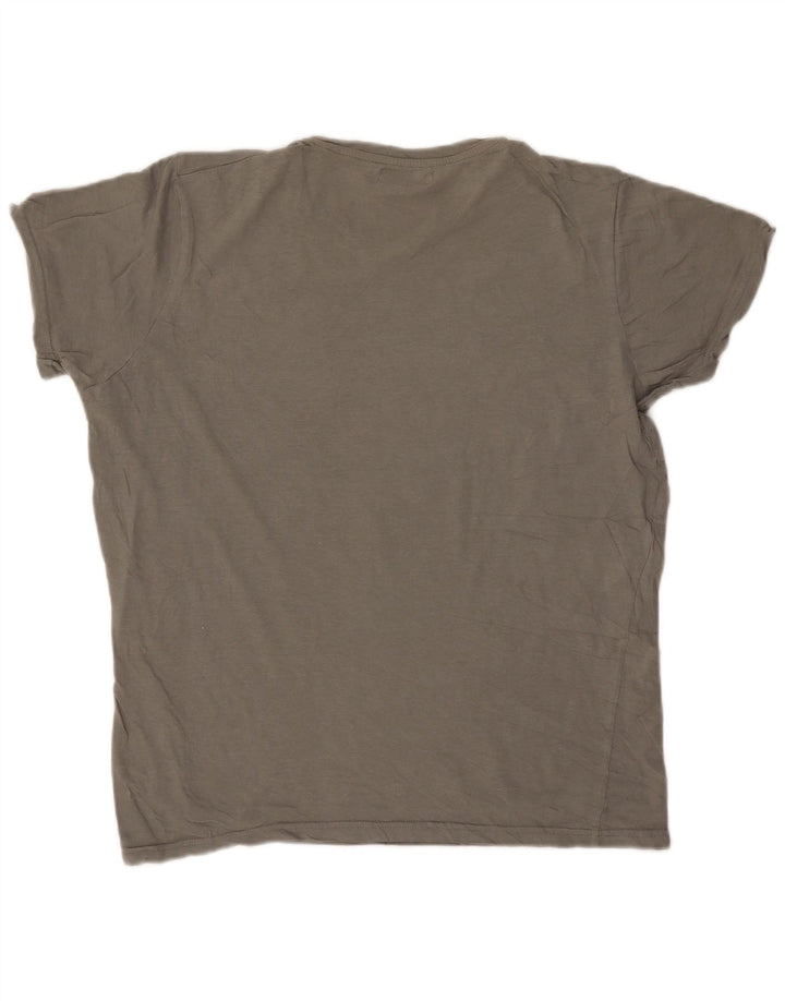 T-shirt grafica da uomo Pierre Cardin grande grigia