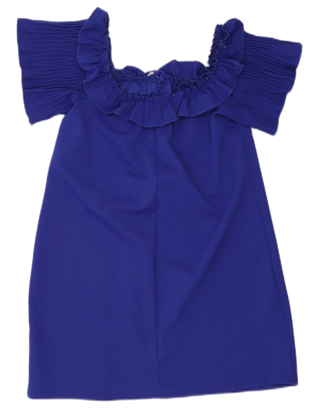 Abito Zara da donna con spalle scoperte con volant UK 14 grande blu