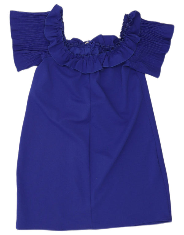 Abito Zara da donna con spalle scoperte con volant UK 14 grande blu