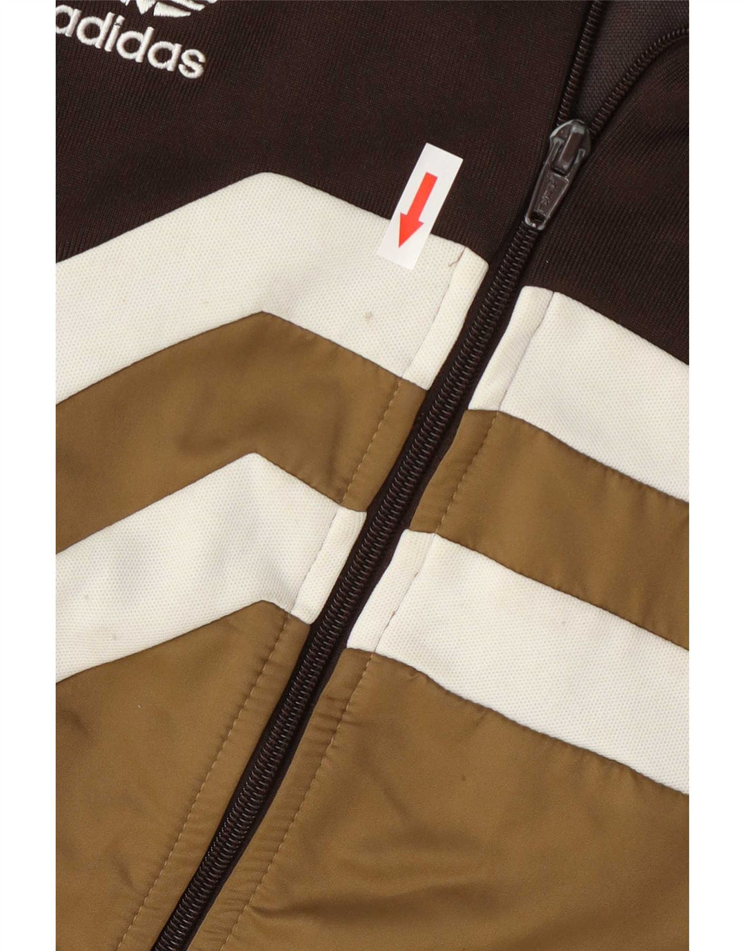 Giacca da ginnastica da uomo Adidas, giacca grande, in cotone color block marrone