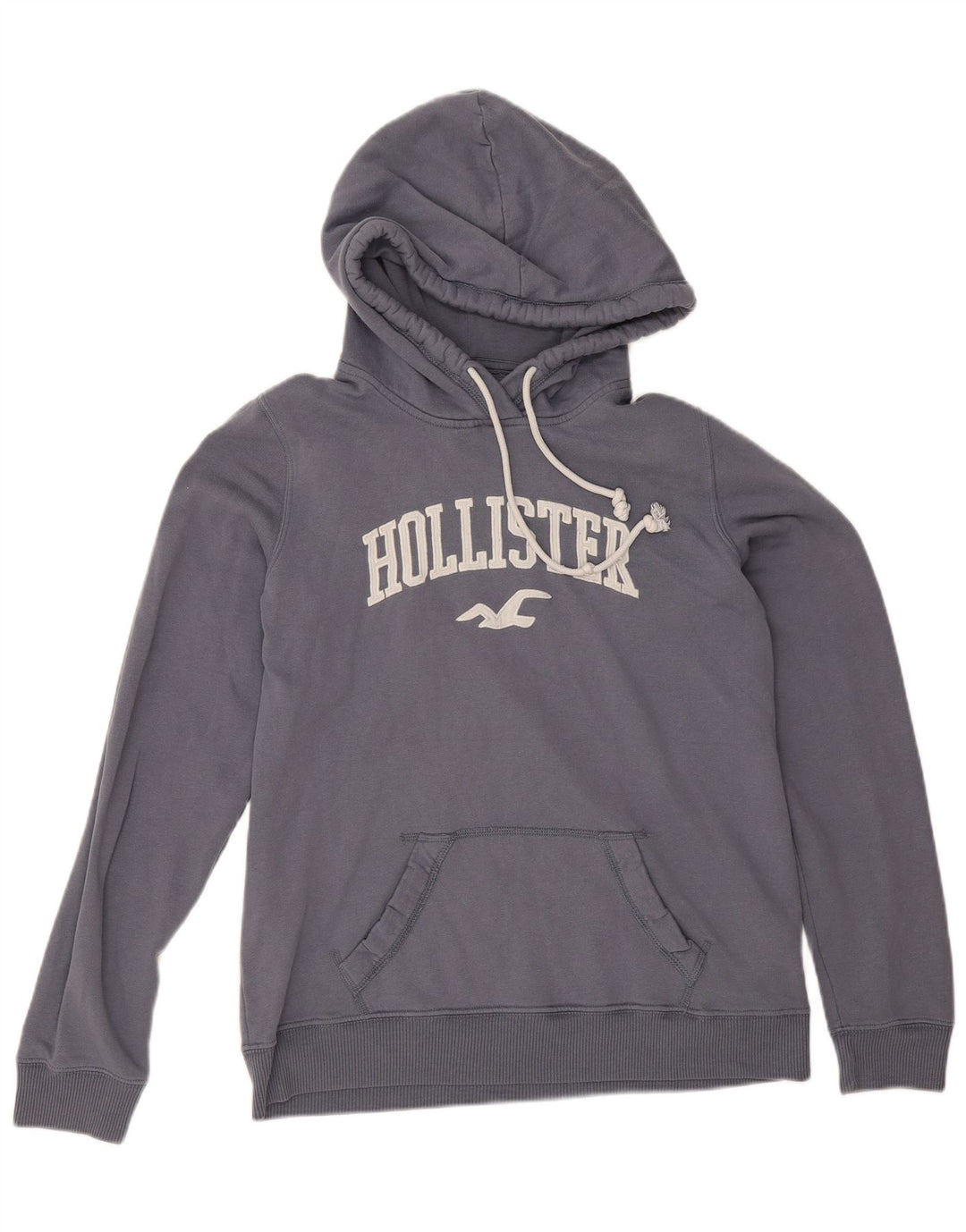 Maglione con cappuccio grafico da uomo Hollister in cotone grigio medio
