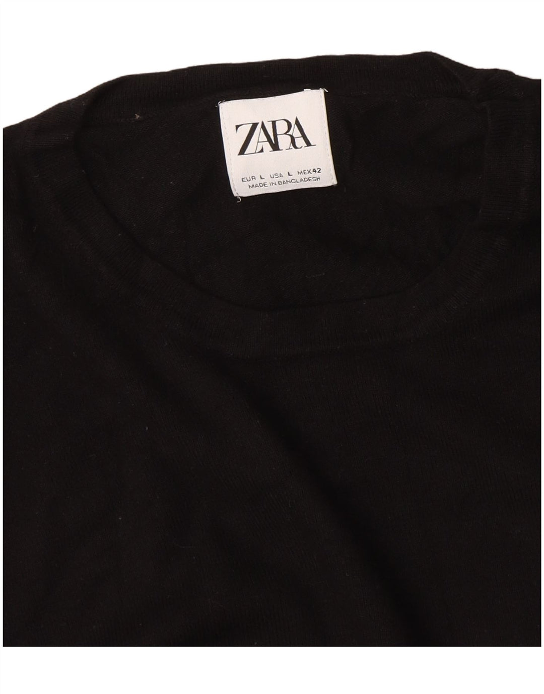 Maglione maglione girocollo da donna Zara UK 14 grande nero