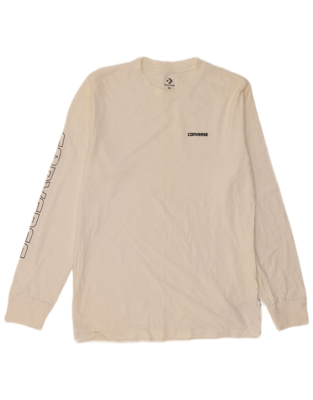 Converse Top grafico da uomo a maniche lunghe in cotone bianco medio