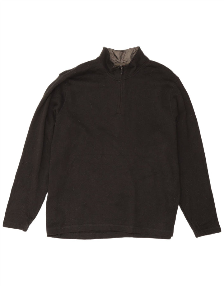 WRANGLER Mens Zip Neck Sweatshirt Jumper XL Black