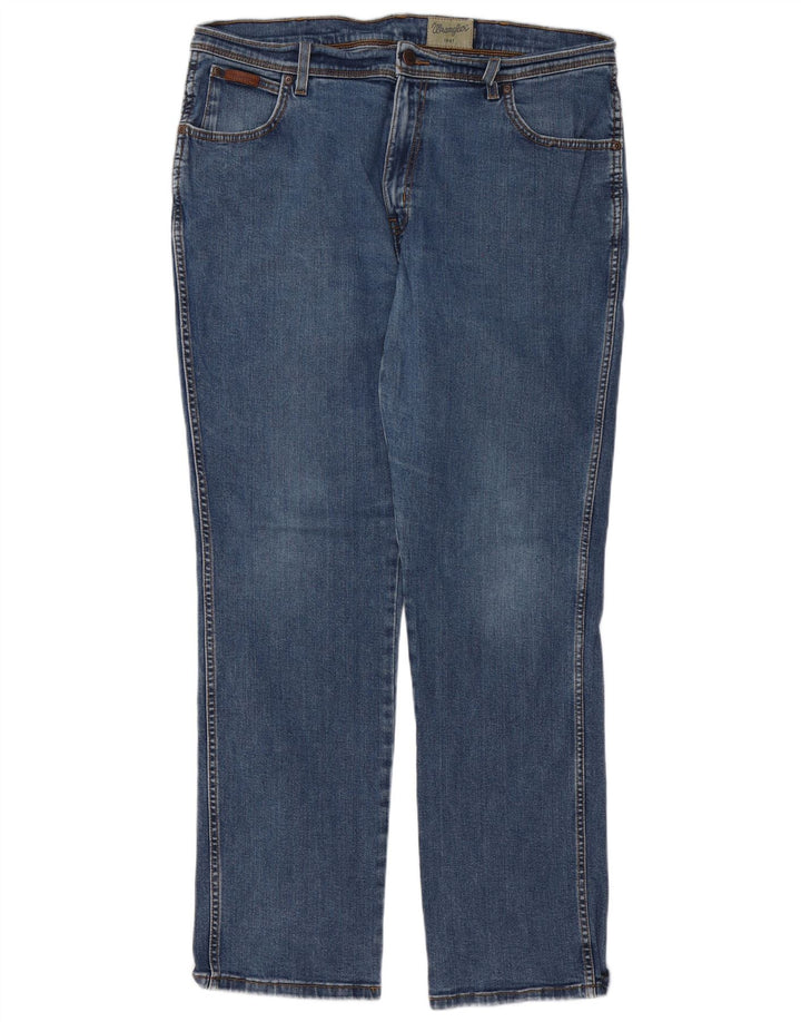 Jeans dritti elasticizzati Texas da uomo Wrangler W38 L32 cotone blu