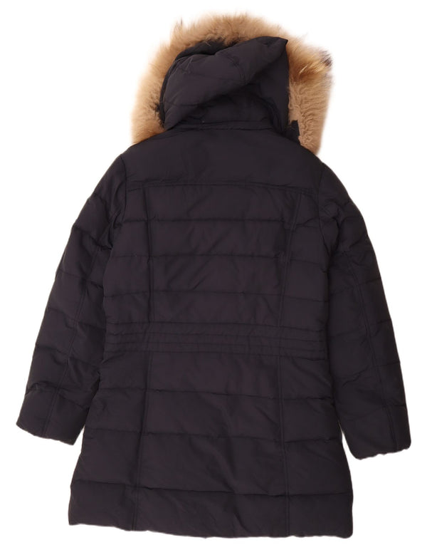 Cappotto imbottito con cappuccio da donna Canadiens IT 46 Large in cotone blu navy