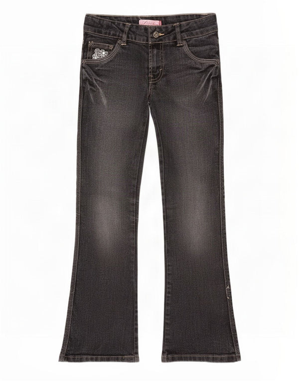 Levi's Girls Bootcut Jeans 7-8 Years W24 L26 Black Ramie