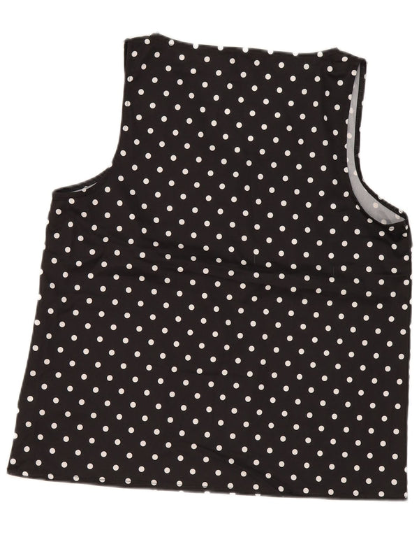 Camicetta senza maniche da donna Lipsy Top UK 14 Grande poliestere nero a pois