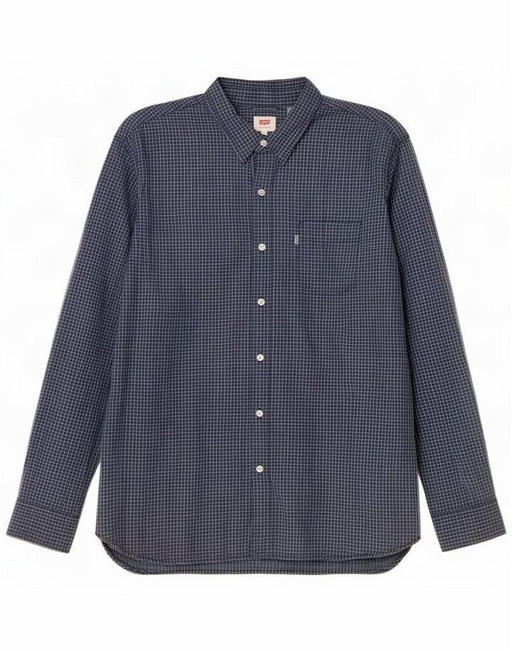 Camicia da uomo Levi's 2XL Cotone a quadri blu navy