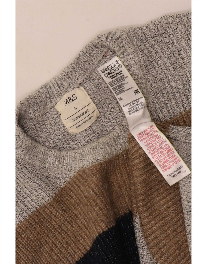 Maglione maglione girocollo da uomo Marks & Spencer grande color grigio