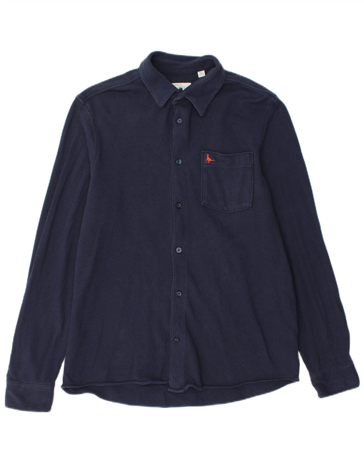Camicia da uomo dalla vestibilità rilassata Jack Wills in cotone blu navy medio