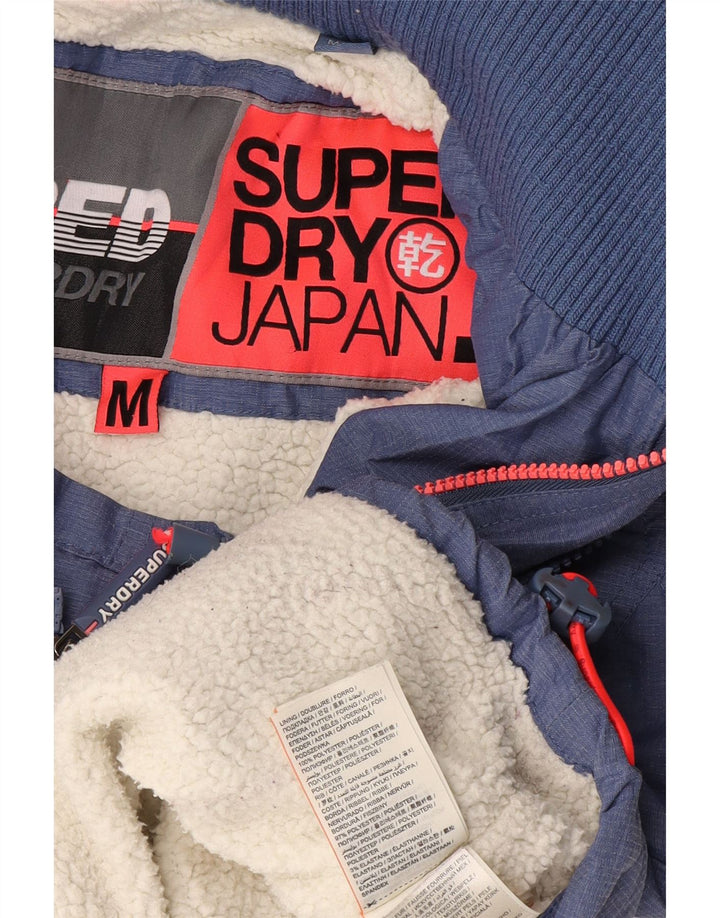 Giacca a vento Sherpa da donna con cappuccio Superdry UK 14 Blu medio