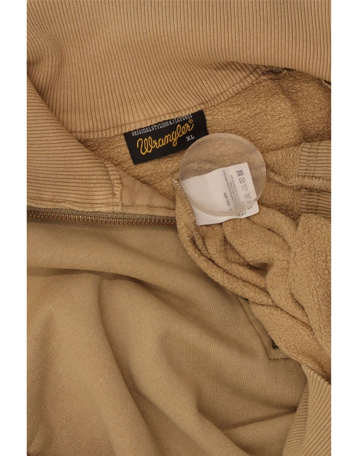 Felpa Wrangler da uomo con zip e collo, maglione XL, cotone beige