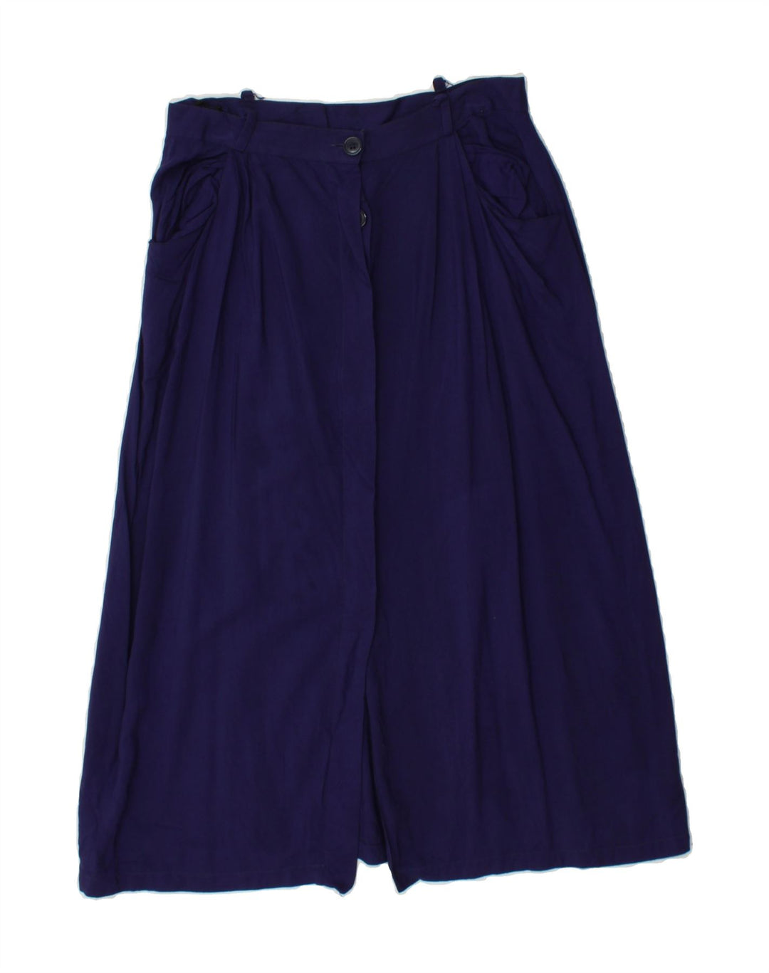 VINTAGE Womens A-Line Skirt IT 46 Large W26  Navy Blue Viscose Vintage Vintage and Second-Hand Vintage from Messina Hembry 