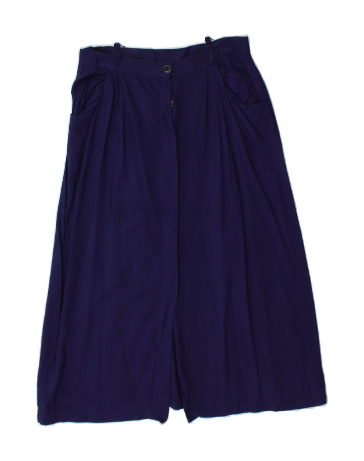 VINTAGE Womens A-Line Skirt IT 46 Large W26  Navy Blue Viscose Vintage Vintage and Second-Hand Vintage from Messina Hembry 