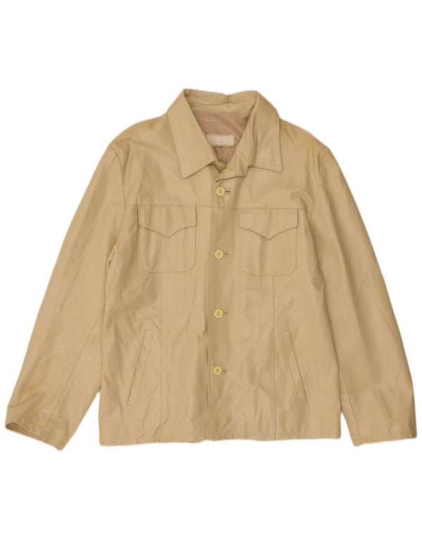 Giacca in pelle da uomo Bayside UK 40 grande in pelle beige