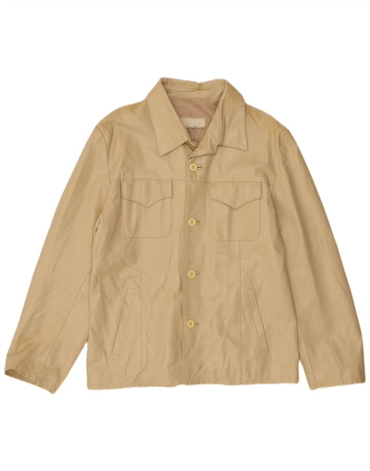Giacca in pelle da uomo Bayside UK 40 grande in pelle beige