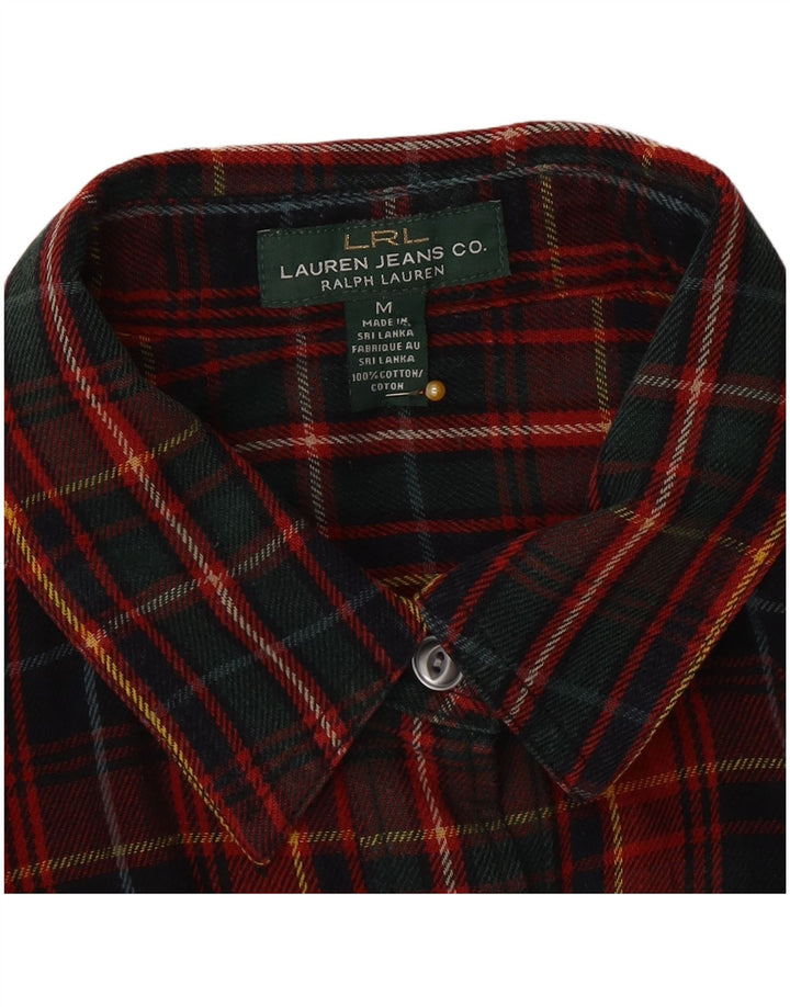 Camicia in flanella da donna Ralph Lauren UK 14 Cotone a quadri rosso medio