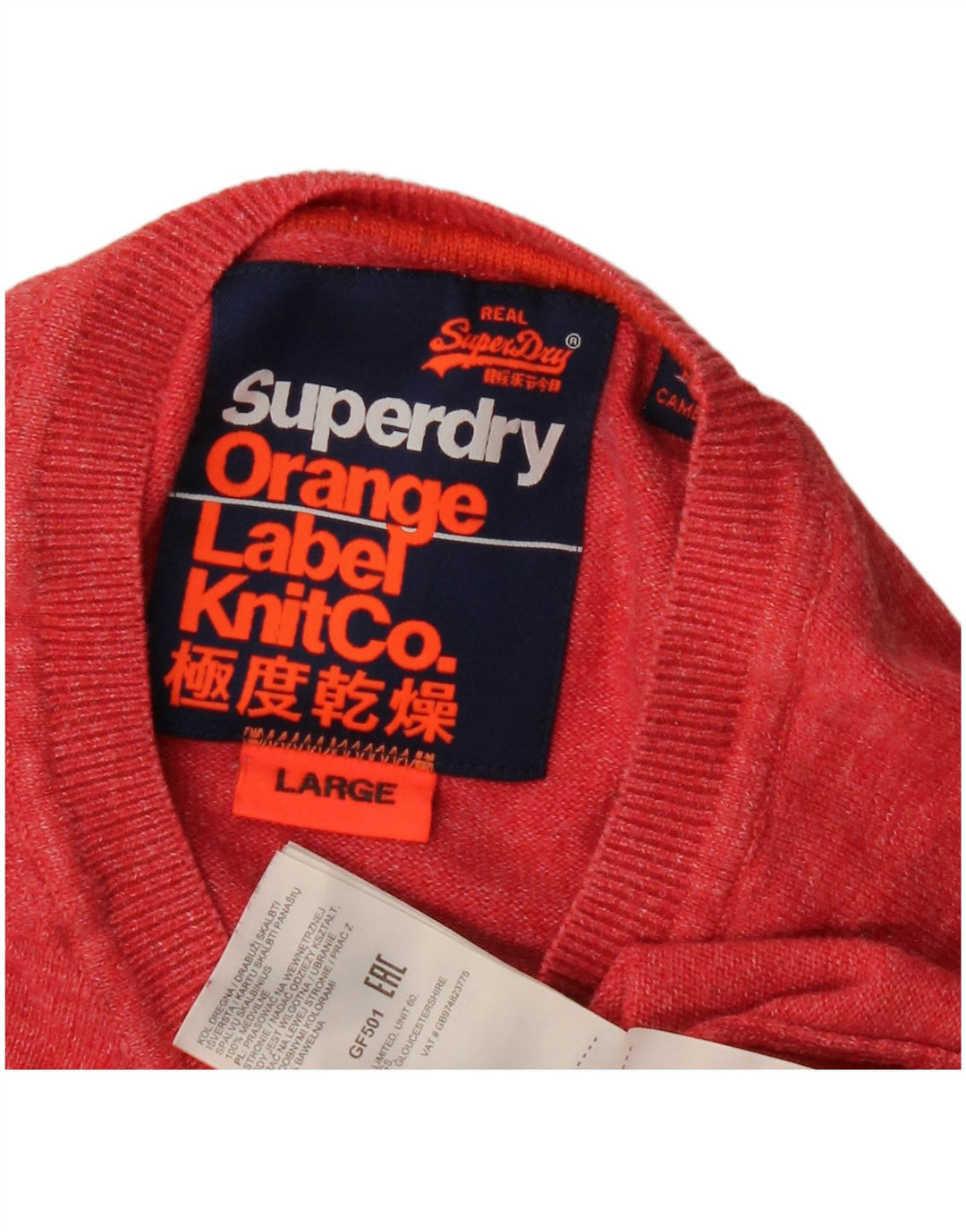 Maglione maglione girocollo da uomo Superdry grande cotone rosso