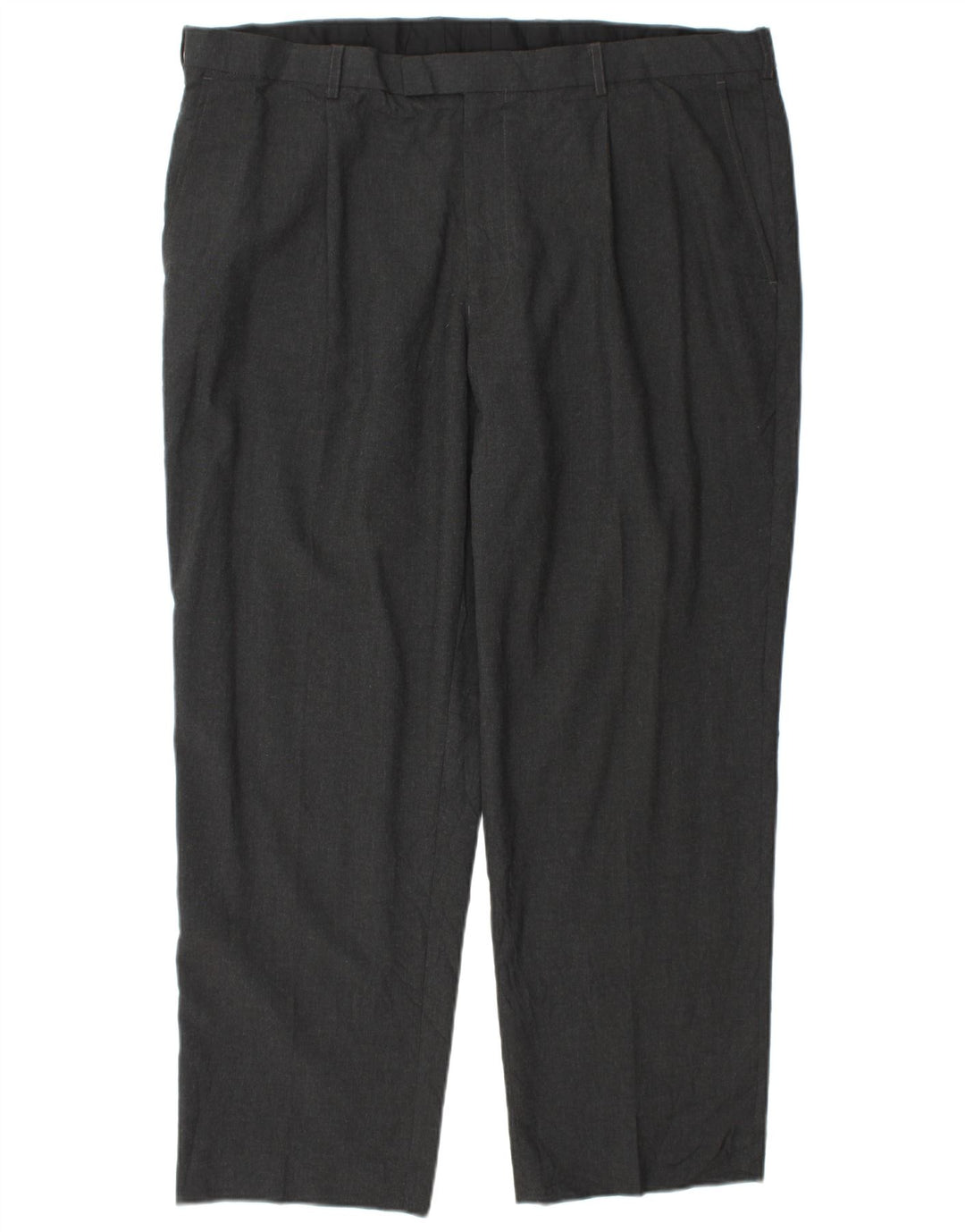 Pantaloni da abito affusolati da uomo Marks & Spencer W42 L29 Poliestere grigio