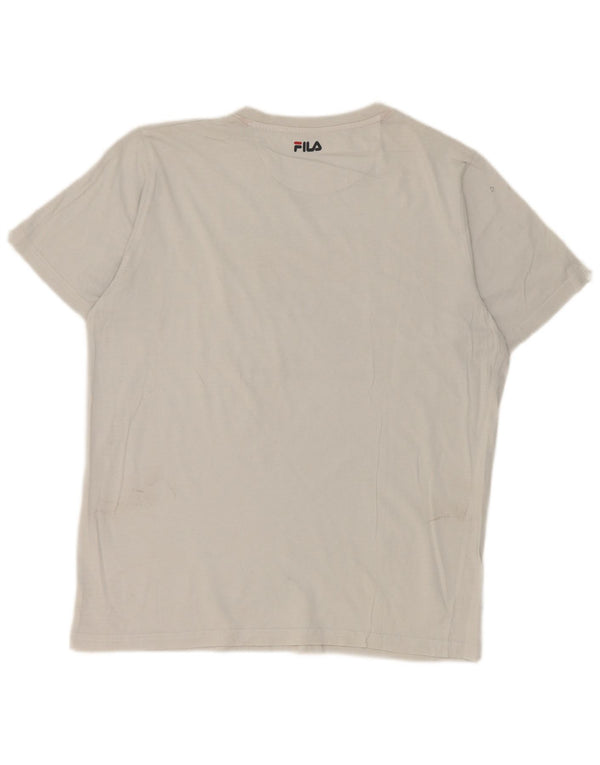 T-shirt grafica da uomo Fila Top in cotone bianco medio