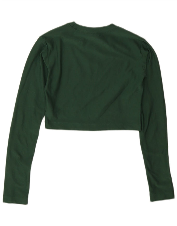 Top corto Nike per ragazze, manica lunga, 12-13 anni, grande, verde, in poliestere