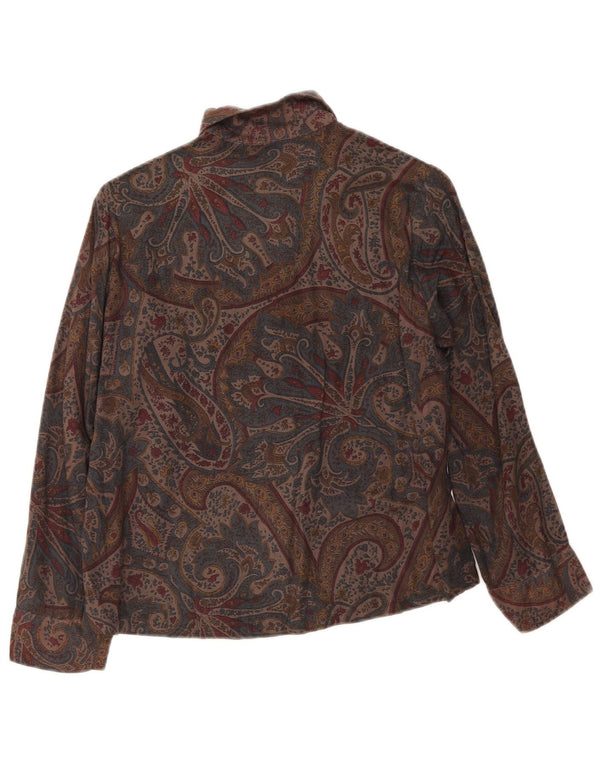 Camicia vintage da donna UK 14 Paisley multicolore medio