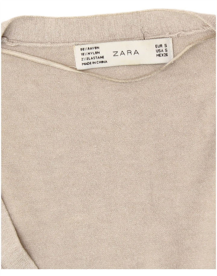 Maglione cardigan da donna Zara UK 10 piccolo grigio