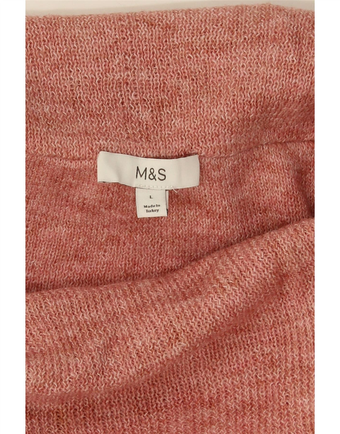 Maglione maglione a collo alto da donna Marks & Spencer UK 16 grande rosa screziato