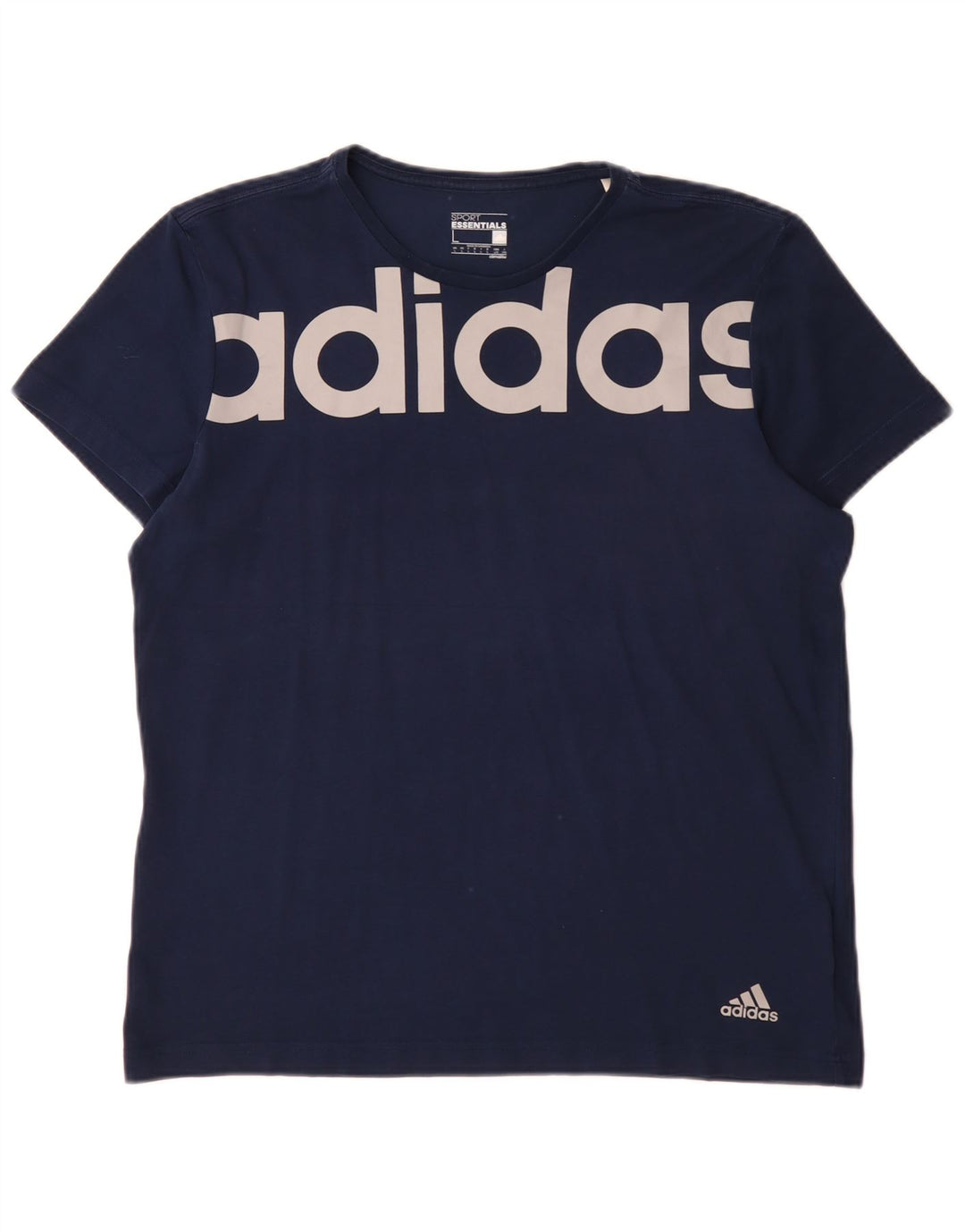 T-shirt grafica Adidas Climalite da uomo grande blu navy