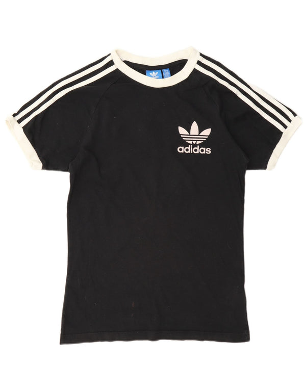 T-shirt grafica oversize da donna Adidas UK 6 XS cotone nero
