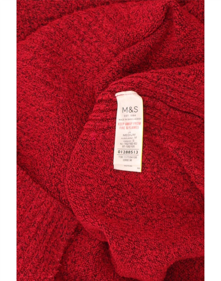 Maglione maglione con scollo a barca da donna Marks & Spencer UK 14 medio rosso screziato