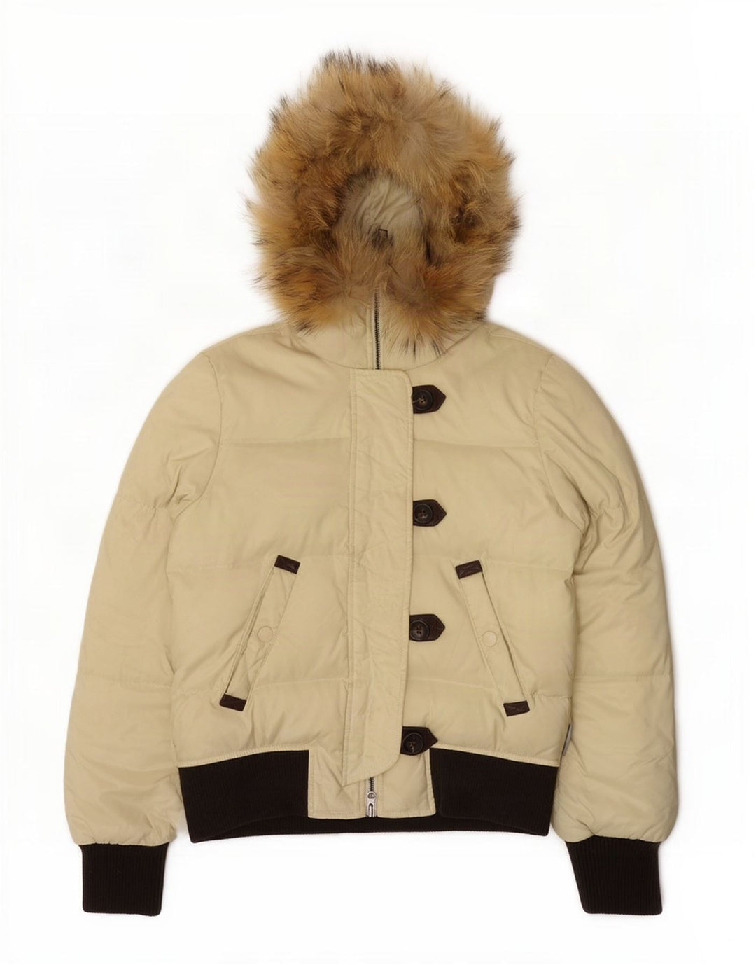 Giacca imbottita con cappuccio da donna Sergio Tacchini IT 42 Colorblock beige medio