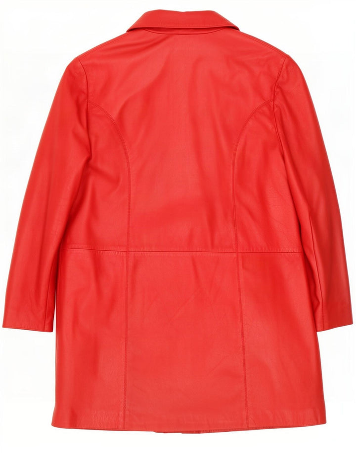 Soprabito vintage da donna in ecopelle IT 44 medio rosso poliestere