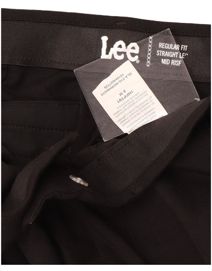 Pantaloni da abito LEE da donna a vita media con vestibilità regolare US 8 Medium W30 L32 Neri