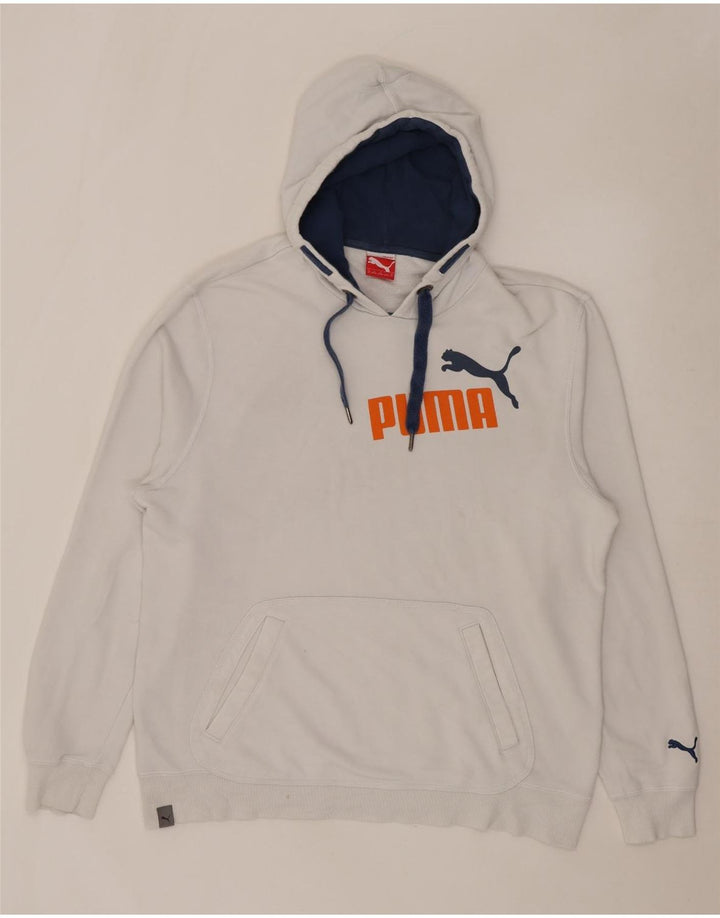 Felpa con cappuccio grafica PUMA da uomo XL bianca