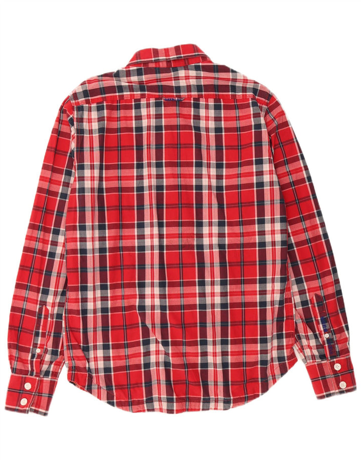 Camicia da uomo Superdry XL in cotone scozzese rosso