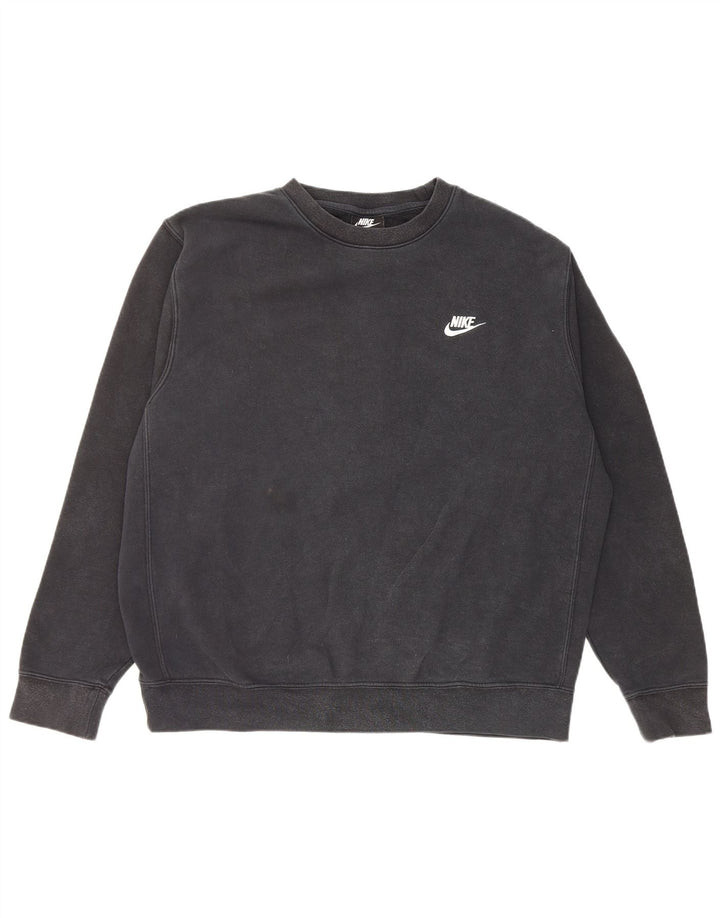 NIKE Felpa da uomo Maglione grande in cotone nero