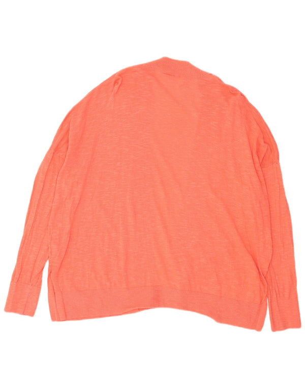 Maglione cardigan aperto oversize da donna Gap UK 18 XL cotone arancione