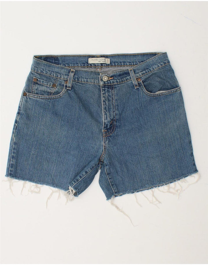 LEVI'S Womens 550 Denim Shorts US 12 Large W32 Blue Cotton Vintage Levi's and Second-Hand Levi's from Messina Hembry 