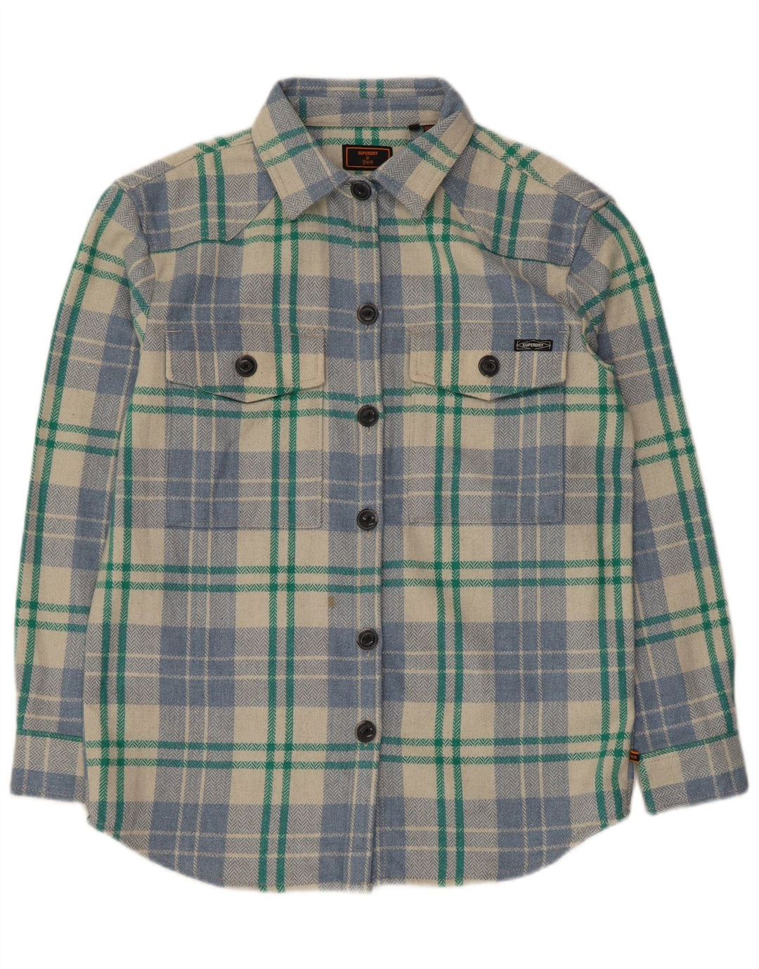 Camicia da donna oversize in flanella Superdry UK 10 piccolo quadretto multicolore