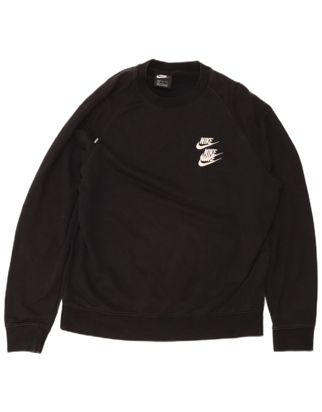 Felpa grafica Nike da uomo, maglione grande, cotone nero