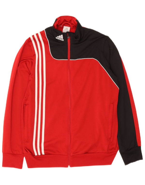 Giacca da tuta da ragazzo Adidas 15-16 anni in poliestere color block rosso