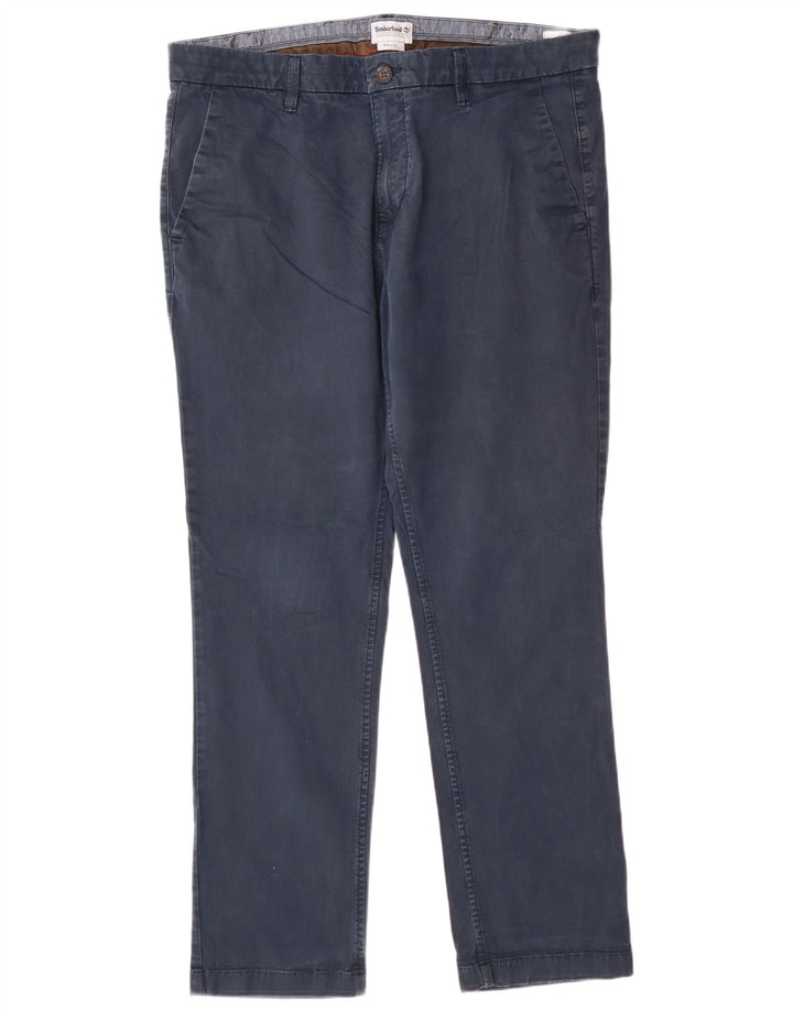 Pantaloni chino slim da uomo TIMBERLAND W36 L30 cotone blu navy