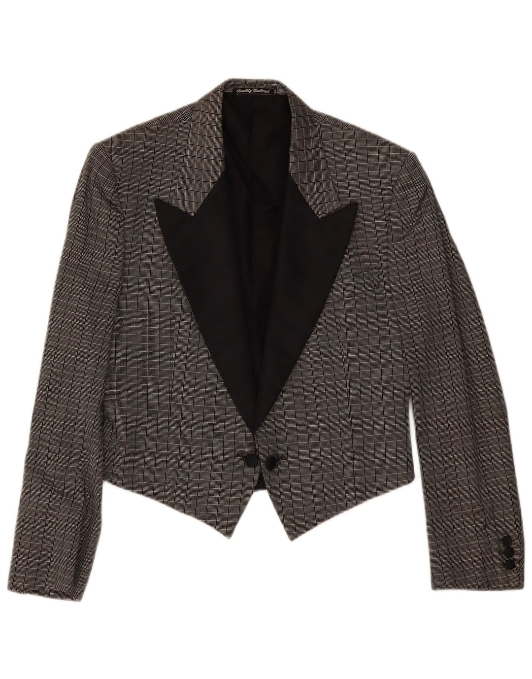 Giacca Blazer Doppiopetto Donna Sidi IT 48 XL Seta a quadri Grigia