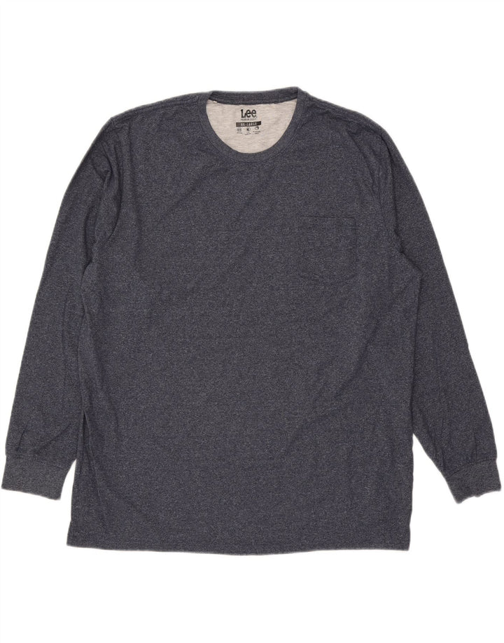 LEE Mens Top Long Sleeve 2XL Navy Blue Cotton Vintage Lee and Second-Hand Lee from Messina Hembry 