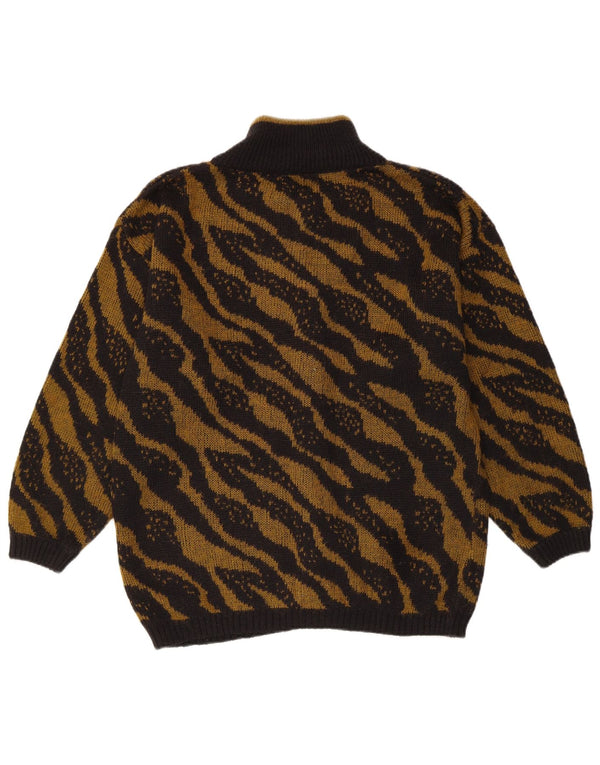 Maglione cardigan da donna VINTAGE UK 16 grandi righe nere