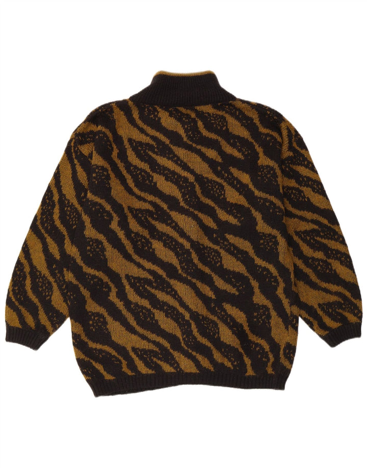 Maglione cardigan da donna VINTAGE UK 16 grandi righe nere